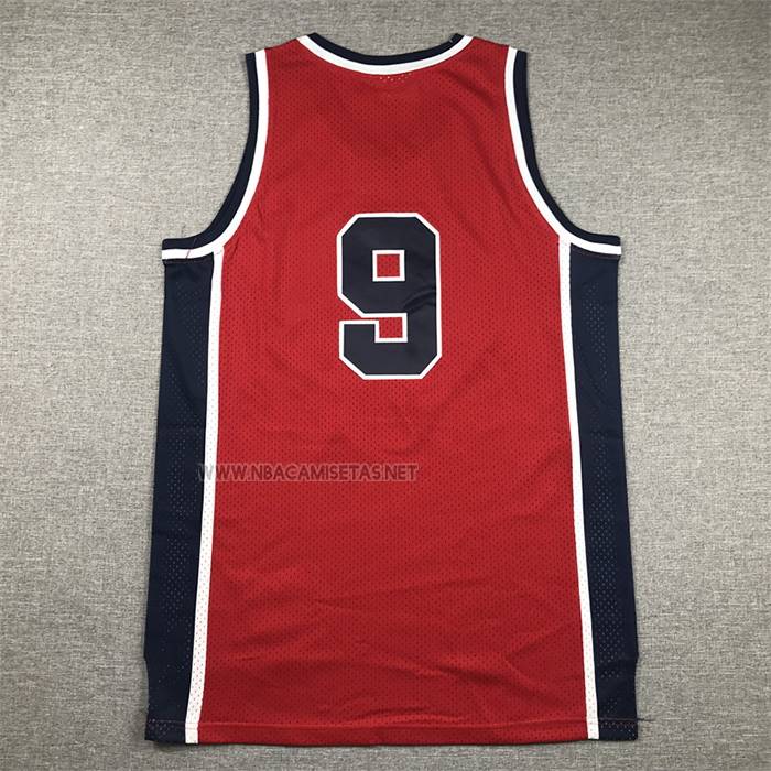 Camiseta USA 1984 Michael Jordan NO 9 Rojo